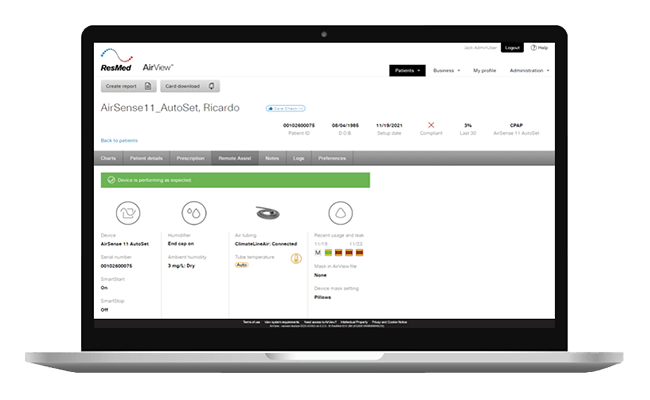 ResMed-AirView-dépannage-assistance-distance